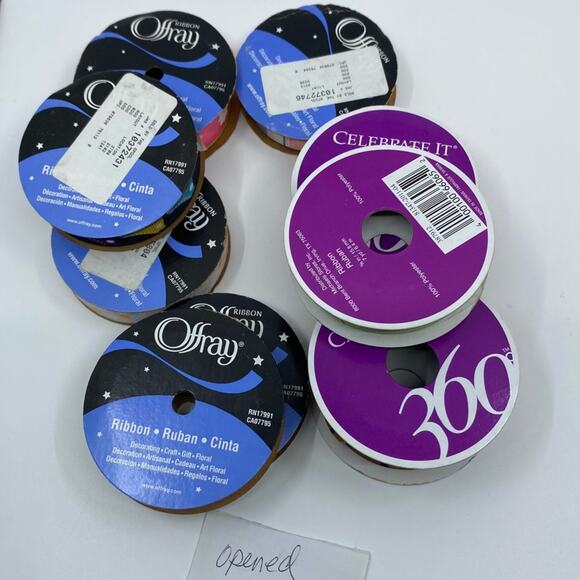 Ribbon lot gift wrap crafting scrapbooking assorted colors and patterns - Picture 8 of 13